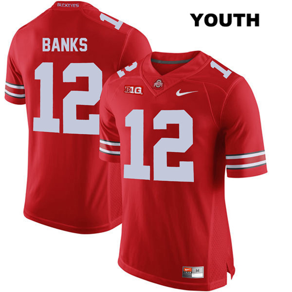 Ohio State Buckeyes Youth Sevyn Banks #12 Red Authentic Nike College NCAA Stitched Football Jersey DU19B78YC